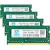 motoeagle 8GB 1Rx8 PC3L 12800S DDR3L 1600MHz SODIMM Ram, 8GB 1Rx8 PC3 12800S 1.35V CL11 204-Pin Memoria Laptop (Confezione da 4)
