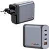 Verbatim GaN Charger 140W 4 Porte USB-C Caricabatterie Power Adapter con 3 x USB-C e 1 x USB-A Caricatore Rapido Multipresa per Apple MacBook, Notebook, iPad, iPhone, Samsung e Co