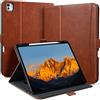 Zinibri Custodia per iPad Pro 11 Pollici M5 2025/M4 2024,Marrone | Portapenna, Tasca, Cinghia da Mano, Cover Protettive, Multi Angolo Supporto, Chiusura Magnetica, Auto Svegliati/Sonno