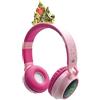 Lexibook, Principesse Disney, Cuffie 2-in-1 wireless e cablate con corona da Principessa, suono di alta qualità limitato a 85 dB, effetti luminosi, pieghevoli, regolabili, ricaricabili, HPBT015DP