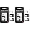 FLLAGG20 1X Adattatore SIM 3in1 Nano Micro Standard nero con pin estrazione (Confezione da 2)