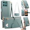 LIAOCY Portafoglio Custodia per Motorola Moto G57 Power, A Tracolla Flip Cover in Pelle PU con Motivo a Cuore【Fibbia Magnetica】, Anticaduta con Supporto, Blue.