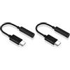 MAS CARNEY Adattatore AUX femmina da USB tipo C a 3,5 mm, jack audio per cuffie, compatibile con Samsung Huawei OPPO Vivo Google Pixel iPad Pro MacBook (Confezione da 2)