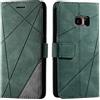 Vankii Cover per Samsung Galaxy S7, Flip Caso Libro Premium Portafoglio Custodia in Pelle PU Magnetica,Custodia Pelle Sintetica TPU Silicone Antiurto,Funzione Supporto Slot Schede (Verde)