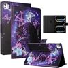 LSPCASA Custodia per iPad Pro da 11 pollici, M5/M4, 2025/2024, iPad Pro 6./5a generazione, in pelle PU, con scomparti per carte di credito, supporto per tablet, cover viola farfalla