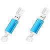 Onbqurg Chiavetta USB C 128 GB 2.0, Pen Drive, OTG Pennetta USB per Type C Smartphones, Laptops, Tablets, PC, Auto (Blu) (Confezione da 2)