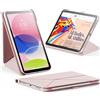 INFILAND Custodia a libro per iPad (A16) 11°/10° generazione (2025/2022), supporto pieghevole per modalità orizzontale e verticale, funzione di sonno/sveglia, rosa