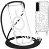 Gcxvaoi Magnetica Cover con Cordino per Samsung Galaxy A56 5G,Aesthetic Leopardata Disegni Custodia con Collana Tracolla Laccio Corda Compatibile con MagSafe, Trasparente Silicone Case per Samsung A56