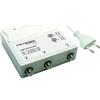 Metronic 414113 Amplificatore TV per Digitale Terrestre con Filtro Lte, Vhf 25Db Regolabili, Uhf 30Db Regolabili, 1 Ingresso/2 Uscite, da Interno, Bianco