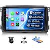 SIXWIN Autoradio per Mercedes Benz Smart 451 Fortwo 2005-2010, 9 Pollici IPS HD Schermo con CarPlay e Android Auto, Mirror Link, Vi-Link, Bluetooth, FM RDS, DSP, Comandi al volante e Telecamera