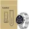 SkBand Strass Metallo Acciaio Moda Donna Cinturino per Smartwatch Michael Kors Access Lexington 2 (20mm, Argento)