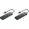 acer Hub USB 3.0 con 5 porte, Sdoppiatore Multi USB 3.0 Adattatore USB Alta velocità 5Gbps, Compatibile con MacBook PRO Air iMac Surface Laptop Chiave USB Disco Rigido Tastiera(21cm) (Confezione da 2)