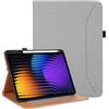 Vakarey Custodia per Xiaomi Pad 7 con Portapenne Antiurto Cover Tablet per Xiaomi Pad 7 Pro 11.2 Pollici,Grigio