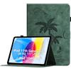 Oduio Custodia per iPad 10. Generation 2022 10.9 Pollici/iPad 10th Gen 10.9'' Cover in Pelle PU Case Coperchio Tablet Multi-Angli Supporto Pieghevole Cover Protettiva con Chiusura Magnetica -Verde