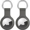 EVEMATE [2 Pezzi] AirTag Portachiavi - Custodia protettiva in silicone per portachiavi - Apple Airtag - Custodia antigraffio - AirTag per chiavi, borse, bagagli (Grigio, 2 Pezzi)