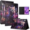 LSPCASA - Custodia per tablet Lenovo Idea Tab Pro da 12,7 pollici 2025 TB373FU TB375FC, in PU Premium con chiusura a flip, scomparti per carte e funzione stand, con gatto