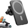 BAAQII Caricabatteria da auto rapido da 15 W Supporto per caricabatterie magnetico wireless per iPhone 13 14 15 16 Pro Max Supporto per telefono da auto