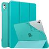 MoKo Cover per iPad Air 11 Pollici (M4/M3/M2 2026/2025/2024), Blu Bondi | iPad Cover in TPU e Pelle PU Semi-Trasparente Sostegno Supporto Sottile con Morbido TPU Cover con Auto Svegliati/Sonno