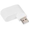 CHICIRIS Portable USB 2.0 Mini Ruota Splitter Hub 3 Porte USB Hub per Viaggio D'affari di Viaggio (WHITE)