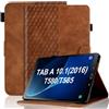 Vkooer Custodia for Samsung Galaxy Tab A6 10.1'' 2016 Cover SM-T580/T585 Custodia Pelle PU Leggero Flip Case con Stand Funzione e Tasca per Galaxy Tab A 10.1 Pollice 2016, Marrone
