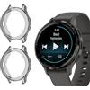 GIOPUEY [2 Pezzi Cover per Garmin Venu 3S, Soft TPU, Shock Resistant, Garmin Venu 3S Custodia - Black+Black