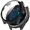 LOKEKE Compatibile con Garmin Forerunner 965 - Custodia protettiva per PC in vetro temperato (PC nero)