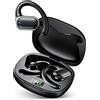 ROTRES Cuffie Bluetooth Sport,Cuffie Bluetooth 5.3 Orecchio Aperto,Bassi Potenziati,Con Microfono HD e Cancellazione del Rumore ENC,Cuffiette Bluetooth IP7 Impermeabili,Display LED,Corsa (Ferroso)