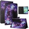 LSPCASA Protettiva Cover Compatibile Con Samsung Galaxy Tab S2 9.7 Pollici PU Materiale Cover T810/T813N Con Slot Per Carte TPU Custodia, Farfalla viola