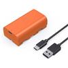 SMALLRIG Batteria 3500mAh NP-F550/970 USB-C Arancione - 4971 | Batteria Ricaricabile USB-C a Ricarica Rapida per Fotocamera, Luci Video, Monitor, Arancia