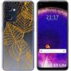 Tumundosmartphone Cover Silicone Trasparente per Oppo Trovare X5 Lite 5G Disegno Foglia Disegni