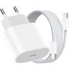 Mugust Caricatore USB C, Caricabatterie per iPhone 17 16 15 Pro Max Samsung S26 S25 S24 Ultra Cellulare Pixel, Caricatore iPhone Presa Spina USBC Alimentatore con Cavo USB C da 2M Ricarica Rapida