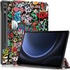 QJONSIU Custodia Compatible con Samsung Galaxy Tab S10 Ultra, [Funzione Stand] Smart Cover con Auto Sleep Wake, Custodia Protettiva in PU e PC Antigraffio-4