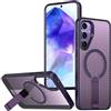 Nikaque Custodia magnetica per Samsung Galaxy A55 5G con supporto, protezione in rete traspirante per dissipazione del calore, doppio strato, antiurto, per Samsung Galaxy A55 5G, viola