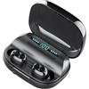 Angoily Cuffie Auricolari Wireless In Ear con Display LED Impermeabili Riduzione Rumore Touch Control Ricarica Wireless Portatil Dock Power Bank Auricolari Stereo Hifi per Esterni Nero