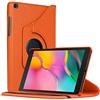 TechDealsUK Custodia con Rotazione a 360° per Samsung Galaxy Tab A 8.0 (2019) T290 T295 Custodia in Pelle con Supporto (Arancione)