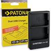 PATONA Dual Caricabatterie fotocamera USB-C/Micro-USB Canon LP-E8 LPE8 | Mini caricabatterie da viaggio per EOS 550D 600D 650D 700D Rebel T2i T3i T4i T5i Kiss X4 X5 X6i X7i, con cavo USB