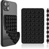 Generic Ventosa per telefono, supporto per telefono in silicone su entrambi i lati, supporto per mani libere, forte supporto per specchio, piastrelle da parete, selfie e registrazione video (nero)