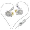 Linsoul TANGZU Wan'er S.G II in Ear Monitor, Cuffie HiFi Cablate, Auricolari Gaming IEM con Driver Dinamico da 10mm e Diaframma PET con Cavo OFC Staccabile 2Pin per Audiofili(Bianco,3.5mm Con Mic)
