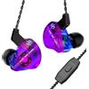 keephifi CCZ DC01 Pro Cuffie in Ear Monitor, 1DD Bass Hifi Auricolari con Filo, Sintonizzazione a Forma di V, Cavi OFC Rimovibili 2Pin-Z (Viola, con Micro)