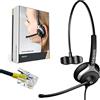 GEQUDIO Cuffie telefoni adatto a Mitel Aastra Fanvil Poly/Polycom e Gigaset telefono con connettore RJ - Cuffie e microfono Cuscinetti di ricambio - 60g di peso (1-altoparlante)