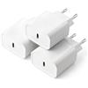 PUQAKE 3 Pezzi Caricatore USB C 20W Presa Caricabatterie Rapido per Apple iPhone | Spina Alimentatore USBC Carica Batterie Cellulare per iPhone 17/17 Air/17Pro/17 Pro Max/16/15/14/13/12/11 Plus Mini SE XS XR
