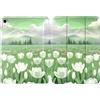 MoKo Cover per iPad Air 11 (M4/M3/M2 2026/2025/2024), Tulipani Rigogliosi | iPad Cover in TPU e Pelle PU Semi-Trasparente Sostegno Supporto Sottile con Morbido TPU Cover con Auto Svegliati/Sonno