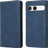 Vaitasy Business Custodia per Sony Xperia 10 VII - Blu | Forte Funzione Magnetica Cover con Slot per Carte Elegante Monocolore Design per Ufficio e Viaggio