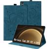 Auslbin Custodia compatibile con Samsung Galaxy Tab S9 FE Plus 12.4 Cover, Pelle Goffrata Farfalla PU con Funzione di Supporto, Tab Cover per Tab S9 FE+/SM-X610, Blu