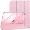 FINTIE Cover Custodia per iPad (A16) 11ª/10ª Gen 11/10.9, Glittering Pink | Cover Tri-Fold Sottile e Leggera con Retro Semi-Trasparente, Supporto Stabile, Funzione Auto Sveglia/Sonno, Anti-Impronta