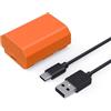 SMALLRIG 2400mAh NP-FZ100 Batteria USB-C Ricarica Rapida per Sony - 4969 | Batteria per Sony A7IV/ FX3/ A6700 per Sony A7CR, A7CII, A7RV, A7SIII, FX30, A7III, A7C, A6600, ZV-E1, Arancia