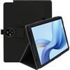 INSOLKIDON Compatibile con TCL NXTPAPER 14 Pro 14-INCH Tablet Custodia protettiva in pelle Cover con Funzione di Supporto, Auto Svegliati/Sonno,Cover Protezione in PU Pelle (Nero)