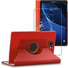 ebestStar - Cover per Samsung Galaxy Tab A6 A 10.1 (2018, 2016) T580 T585, Custodia Protezione Rotazione 360, Pelle PU, Rosso + Vetro Temperato