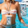 Generic Custodia impermeabile per telefono fluorescente universale con cordino per nuoto, snorkeling, rafting, spiaggia, kayak, viaggi, bianco