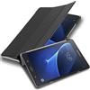 Cadorabo Custodia Tablet per Samsung Galaxy Tab A 2016 (7.0 Zoll) SM-T280N in NERO SATIN - Copertura Protettiva Molto Sottile di Similpelle in Stile Libro SENZA Auto Wake Up e Funzione Stand